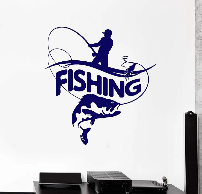 Home Decor Vinyl Sticker Wall Decal Fisherman Fishing Rod Big Fish Logo Sticker Interior Decoration Wallpaper 2KN4
Home Decor Vinyl Sticker Wall Decal Fisherman Fishing Rod Big Fish Logo Sticker Interior Decoration Wallpaper 2KN4