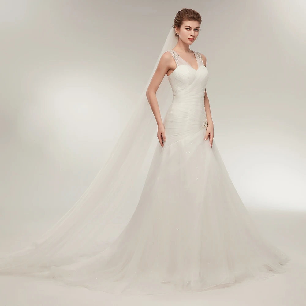 Elegant White Tulle Bridal Dress Sweetheart Neckline Wedding Gown Pleat Ruffles Sequin Beaded A Line Wedding Party Dresses 2019
Elegant White Tulle Bridal Dress Sweetheart Neckline Wedding Gown Pleat Ruffles Sequin Beaded A Line Wedding Party Dresses 2019