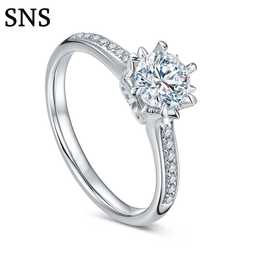 0.3carat Round Cut Real Diamond Engagement Ring Halo Style 6-Prong Setting Solitaire with Accents 14k White Gold for Women | Украшения и