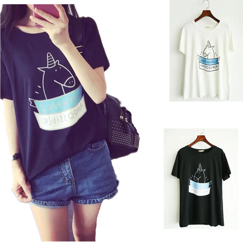 2017 New Summer Clothes Japan Harajuku Style Short Sleeve Unicorn T-shirt Top In Black/White
2017 New Summer Clothes Japan Harajuku Style Short Sleeve Unicorn T-shirt Top In Black/White