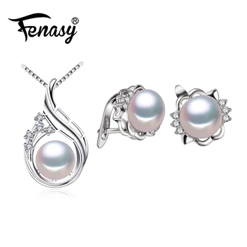 FENASY 925 Sterling Silver earrings natural Pearl jewelry sets for women stud pearl earrings flower pendant necklace
FENASY 925 Sterling Silver earrings natural Pearl jewelry sets for women stud pearl earrings flower pendant necklace