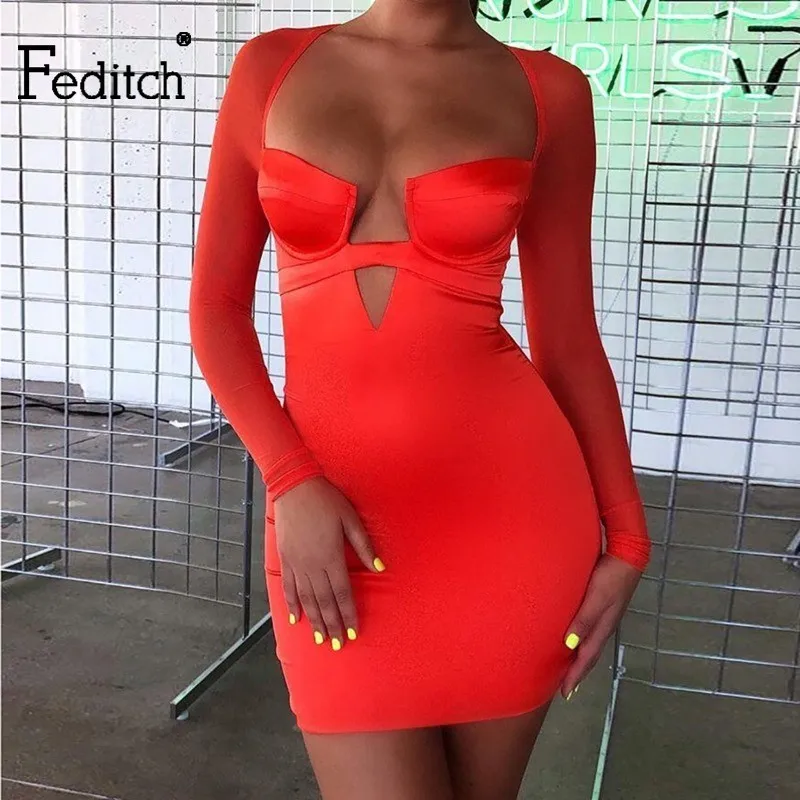 Feditch Reflective Sexy Bodycon Dress Women Long Sleeve Elegant Short Mini Summer Dress Solid Hollow Out Casual Party Dress 2019
Feditch Reflective Sexy Bodycon Dress Women Long Sleeve Elegant Short Mini Summer Dress Solid Hollow Out Casual Party Dress 2019