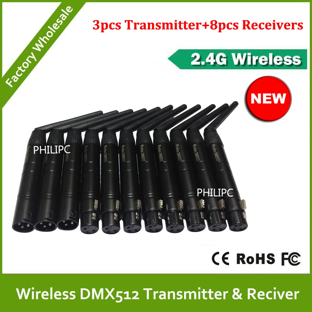 DHL/EMS Бесплатная доставка 11шт./лот 2 4 ГГц беспроводные передатчики DMX512 приемник