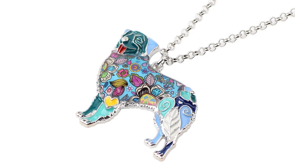 Bonsny Enamel Statement Maxi Australian Shepherd Dog Necklace Choker Pendant Chain Collar 2017 New Jewelry For Women Girl Bijoux Bonsny Enamel Statement Maxi Australian Shepherd Dog Necklace Choker Pendant Chain Collar 2017 New Jewelry For Women Girl Bijoux