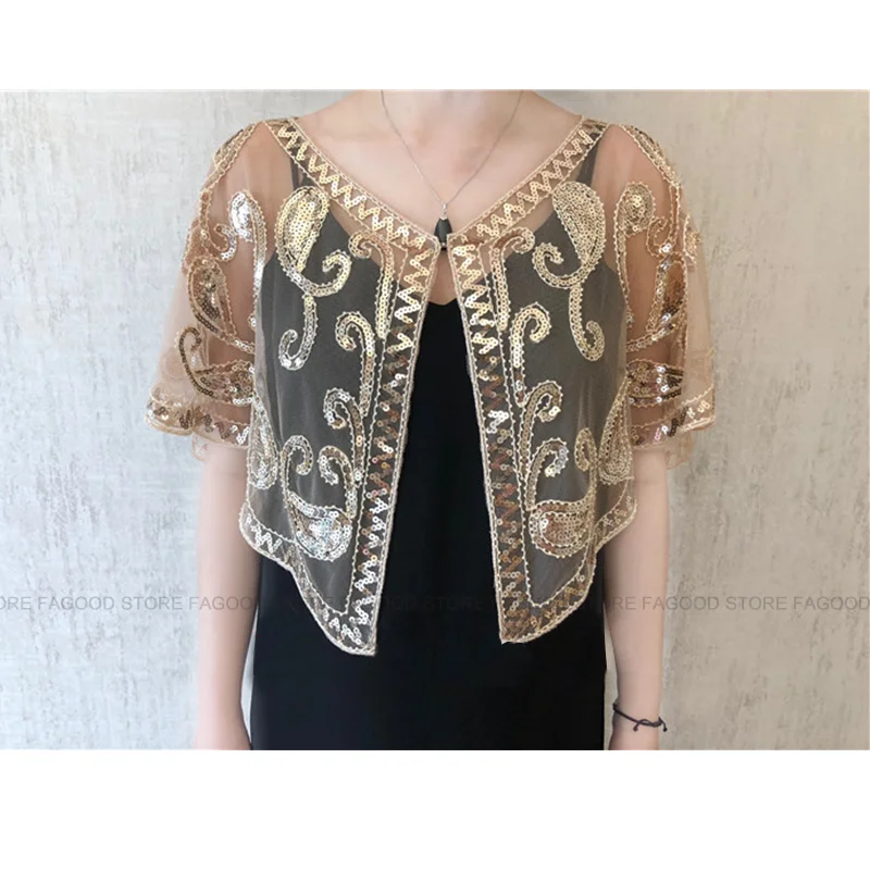 Women's 1920s Shawl Beaded Sequin Deco Evening Cape Bolero Flapper Cover Up
Women's 1920s Shawl Beaded Sequin Deco Evening Cape Bolero Flapper Cover Up