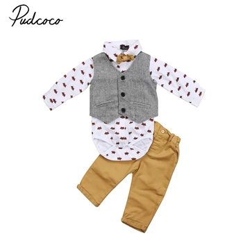 Pudcoco Gentleman Toddler Baby Boys Formal Suit Bowknot Waistcoat Yellow Pants Bowtie Tuxedo Casual Outfits Autumn Set 2017
Pudcoco Gentleman Toddler Baby Boys Formal Suit Bowknot Waistcoat Yellow Pants Bowtie Tuxedo Casual Outfits Autumn Set 2017