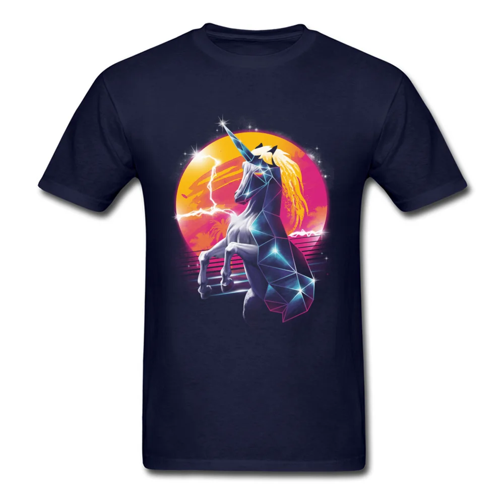 New Arrival Men's Tops & Tees Rad Unicorn Normal Tshirts 100% Cotton Fabric Short Sleeve Fitness Tight T-shirts Crewneck Rad Unicorn navy