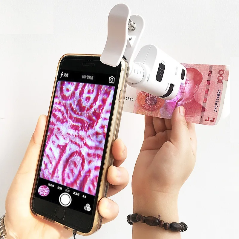 40x-60x/80x-120x Universal Zoom Adjustable Cell Phone Loupe Microscope Magnifier with Clip and LED Jewelry Loupe
40x-60x/80x-120x Universal Zoom Adjustable Cell Phone Loupe Microscope Magnifier with Clip and LED Jewelry Loupe