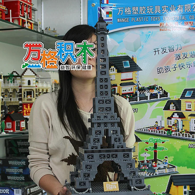 

Wange toy building assembled children's puzzle mosaic Eiffel Tower 8015 factory direct sales in Paris