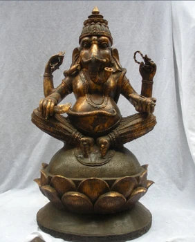 28"Buddhism Bronze Gild 4 hand Ganesha snake god wealth elephant Buddha statue fast
28"Buddhism Bronze Gild 4 hand Ganesha snake god wealth elephant Buddha statue fast