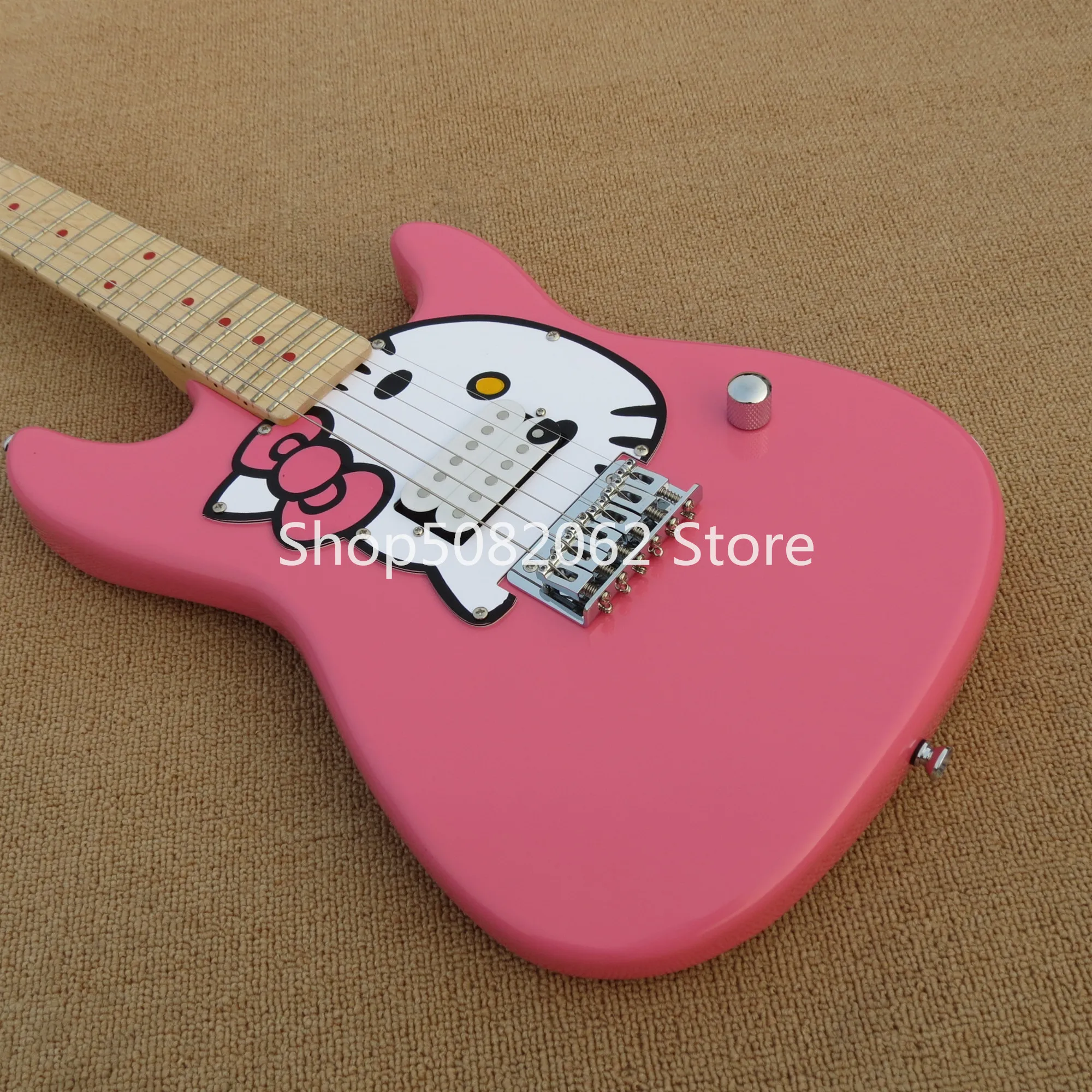 Custom Hello Kitty Children Electric Guitar with Maple Fretboard dots inlay,customized!S-35
Custom Hello Kitty Children Electric Guitar with Maple Fretboard dots inlay,customized!S-35