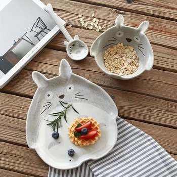 Ceramic Totoro Plate Steak Food Dish Bowl Spoon Cartoon Style Tableware Bowl Dinner Dish High Quality Porcelain Dinnerware Set
Ceramic Totoro Plate Steak Food Dish Bowl Spoon Cartoon Style Tableware Bowl Dinner Dish High Quality Porcelain Dinnerware Set