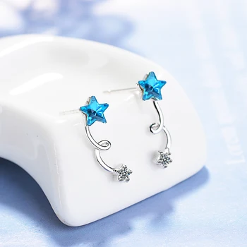 XIYANIKE 925 sterling silver Blue Pentagonal Star Earrings Female Temperament Korean Creative Personality Spiral Earring VES6176
XIYANIKE 925 sterling silver Blue Pentagonal Star Earrings Female Temperament Korean Creative Personality Spiral Earring VES6176