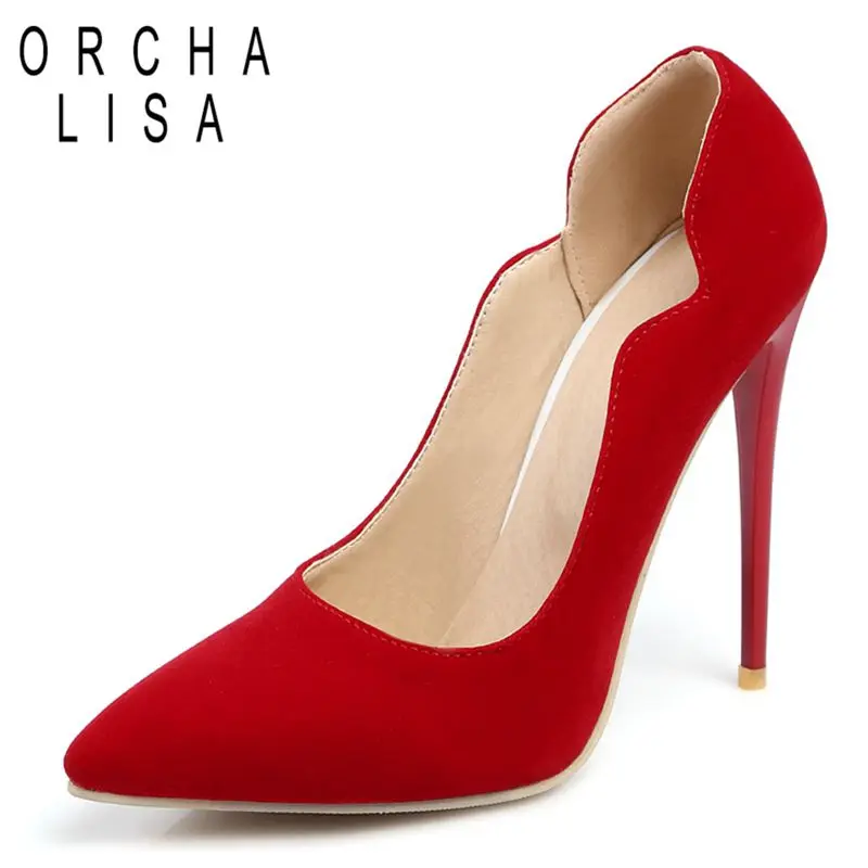 ORCHA LISA 2017 New Arrival Sexy Pointed Toe Office Shoes Women's Concise Solid Flock Shallow High Heels Shoes for Women C113
ORCHA LISA 2017 New Arrival Sexy Pointed Toe Office Shoes Women's Concise Solid Flock Shallow High Heels Shoes for Women C113