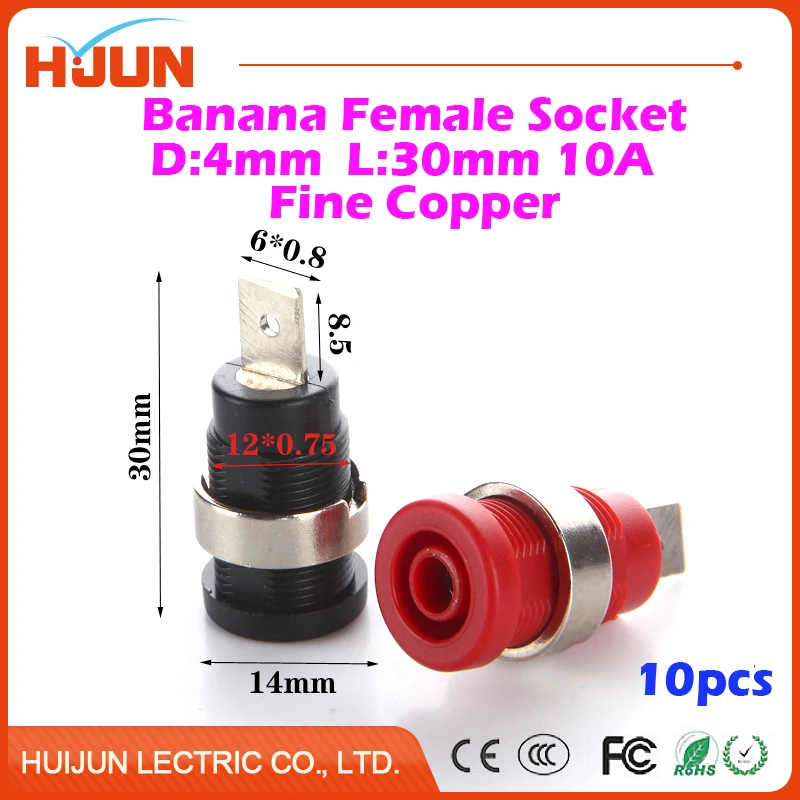 10pcs 4mm 32A Copper Banana Panel Socket Plug Binding Post Audio Speaker Adapter Amplifier Powew Female Terminal Connector
10pcs 4mm 32A Copper Banana Panel Socket Plug Binding Post Audio Speaker Adapter Amplifier Powew Female Terminal Connector