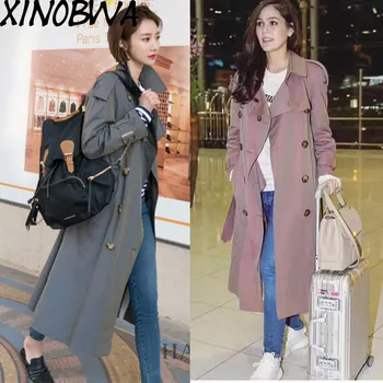 Europe New Women Spring Turn Down Collar Double Breasted Waterproof Changed Color Long Trench Coat Ladies Office Formal Outwear
Europe New Women Spring Turn Down Collar Double Breasted Waterproof Changed Color Long Trench Coat Ladies Office Formal Outwear