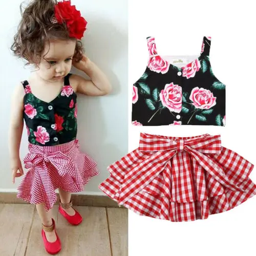 US Toddler Baby Girl Clothes Cute Sleeveless Tops Rose Print Tops TuTu Bow Plaid Dress Fashion Outfit
US Toddler Baby Girl Clothes Cute Sleeveless Tops Rose Print Tops TuTu Bow Plaid Dress Fashion Outfit