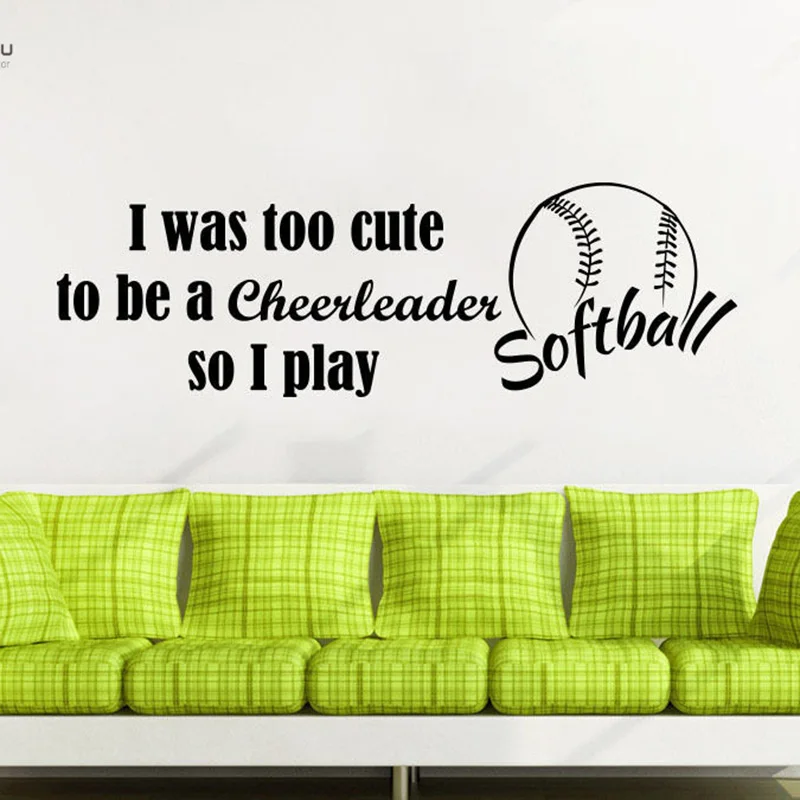 YOYOYU Wall Decal Vinyl Wall Sticker Sports Wall Decal Quotes DIY Desugn" I was too cute to be a cheerleader Softball " YO306
YOYOYU Wall Decal Vinyl Wall Sticker Sports Wall Decal Quotes DIY Desugn" I was too cute to be a cheerleader Softball " YO306