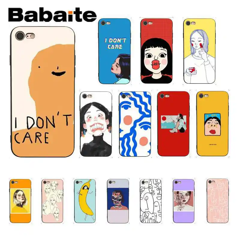 Babaiteかわいい女の子イラストファッション漫画新電話ケースiphone 5 5sx 6 7 7プラス8 8プラスx Xs最大xr 11 11pro 11promax Gooum