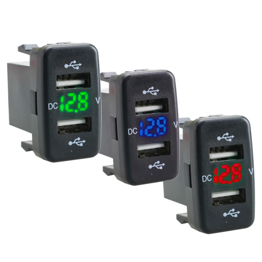 1pcs Car Charger Socket Dual USB Port Charging Volt Display Adapter for Toyota High quality Hot Sale 
1pcs Car Charger Socket Dual USB Port Charging Volt Display Adapter for Toyota High quality Hot Sale