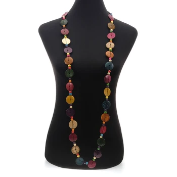 Bohemian Ethnic Long Coconut Shell Wooden Necklace Multicolor Round Beaded Strand Handmade Knitted Jewelry for Women Wholesale
Bohemian Ethnic Long Coconut Shell Wooden Necklace Multicolor Round Beaded Strand Handmade Knitted Jewelry for Women Wholesale