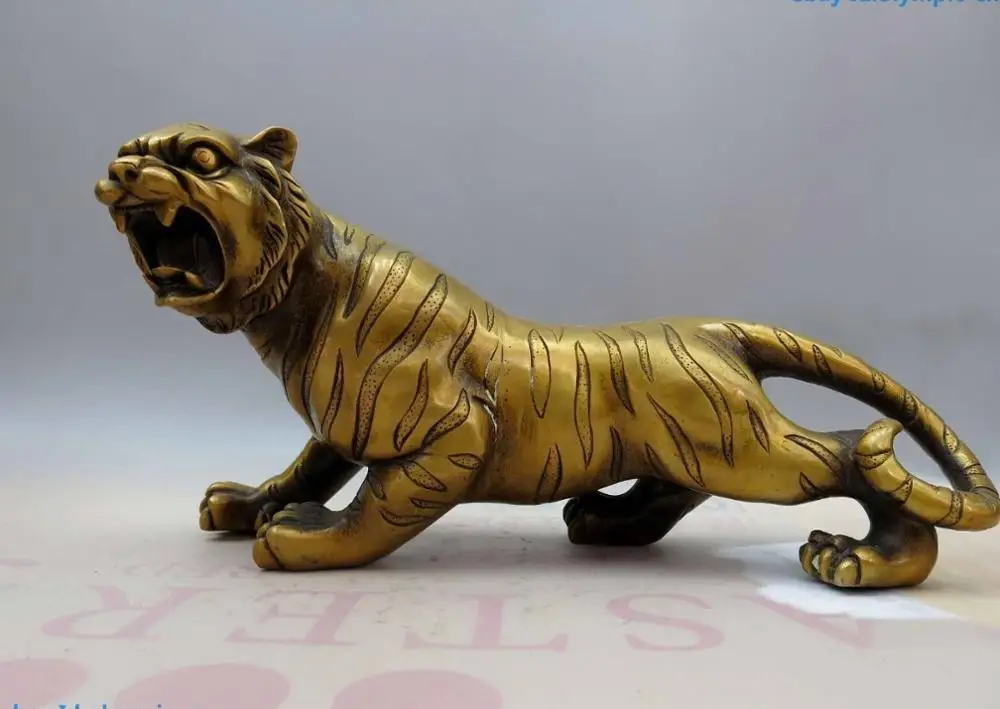China brass copper carved beautiful lucky fine Feng Shui Tiger Sculpture Statue
China brass copper carved beautiful lucky fine Feng Shui Tiger Sculpture Statue