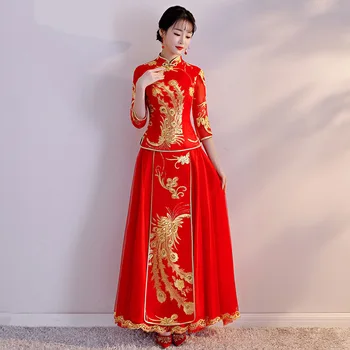 Big Size 3XL Oriental Bride Wedding Cheongsam Red Women Embroidery Cheongsam Suit Chinese Traditional Marriage Qipao Vestidos
Big Size 3XL Oriental Bride Wedding Cheongsam Red Women Embroidery Cheongsam Suit Chinese Traditional Marriage Qipao Vestidos