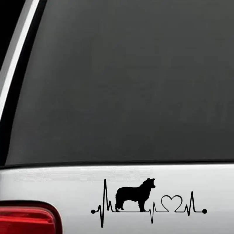 19*8.3CM Border Collie Dog Heartbeat Decal Stickers Car Cover Scratches Decorative Accessories 19*8.3CM Border Collie Dog Heartbeat Decal Stickers Car Cover Scratches Decorative Accessories