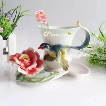 Creative ceramic cup coffee cup set birthday gift birds'twitter and fragrance of flowers wedding Free shipping
Creative ceramic cup coffee cup set birthday gift birds'twitter and fragrance of flowers wedding Free shipping