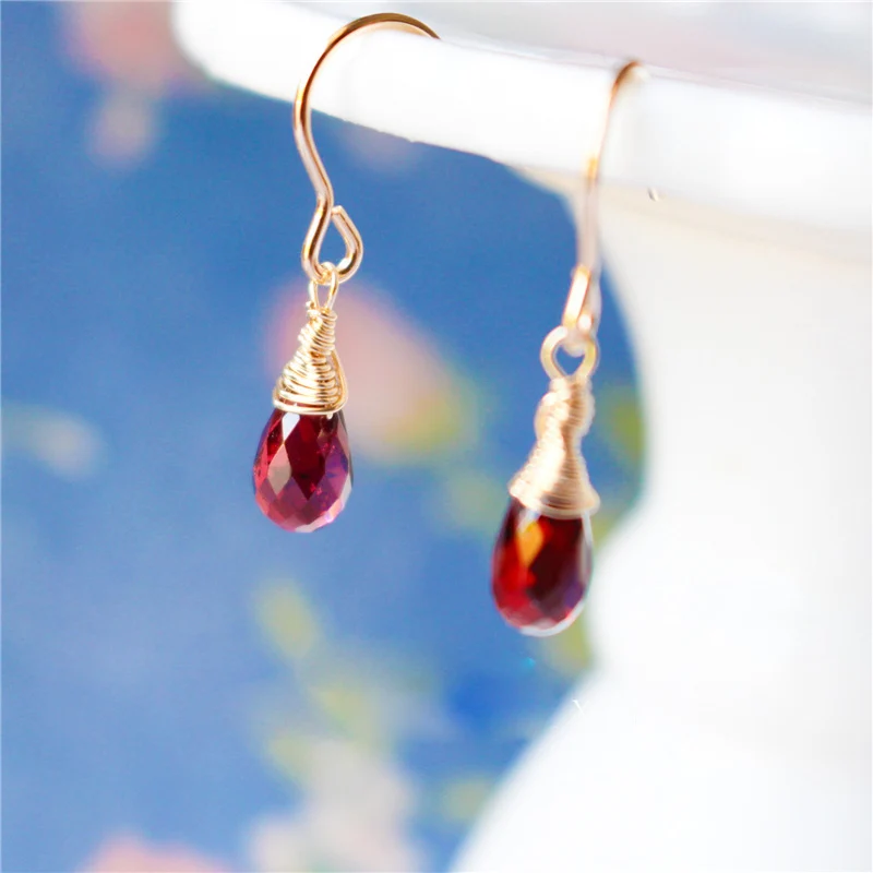 Customize Natural Garnet Waterdrop Earrings Gold Filled Handmade Brincos Not Fade Vintage Party Jewelry Pendientes Oorbellen
Customize Natural Garnet Waterdrop Earrings Gold Filled Handmade Brincos Not Fade Vintage Party Jewelry Pendientes Oorbellen