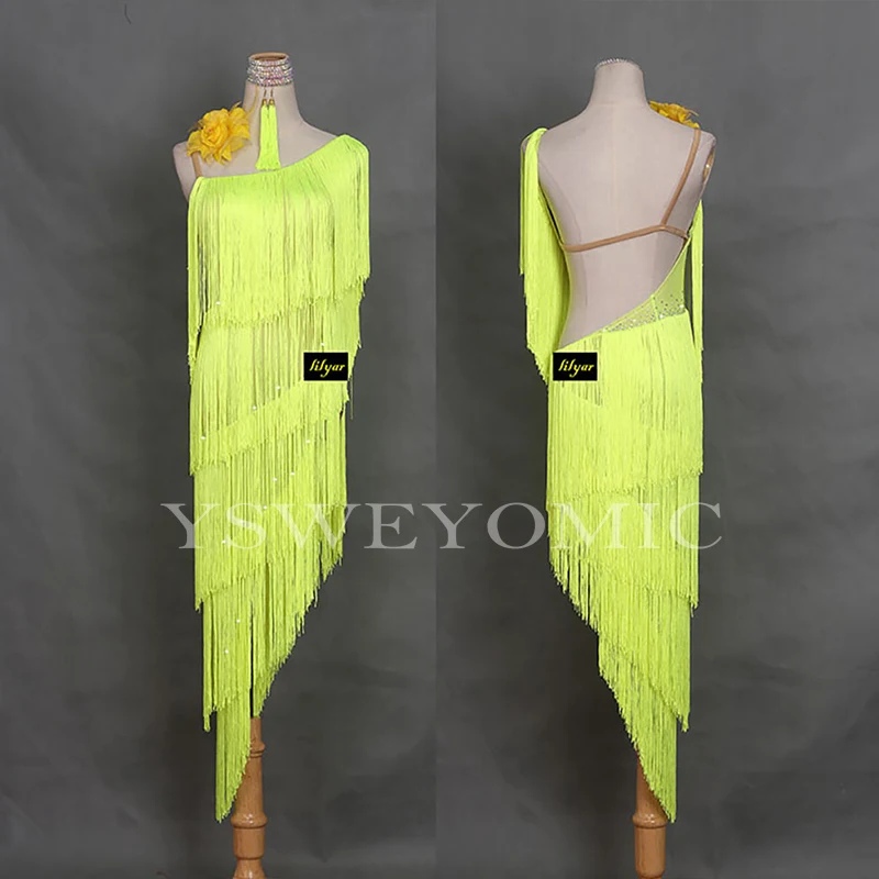 Fashion Latin Dancing Dresses For Ladies Fluorescent green Tassel Clothes Traditional Women ballroom dance competition dresses
Fashion Latin Dancing Dresses For Ladies Fluorescent green Tassel Clothes Traditional Women ballroom dance competition dresses