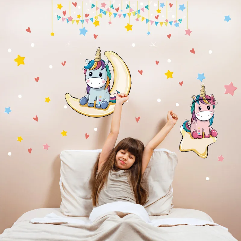Cute Cartoon Unicorn And Stars Wall Sticker For Living Room Bedroom Nursery Decor Wallpaper DIY Self-adhesive Mural Decals
Cute Cartoon Unicorn And Stars Wall Sticker For Living Room Bedroom Nursery Decor Wallpaper DIY Self-adhesive Mural Decals