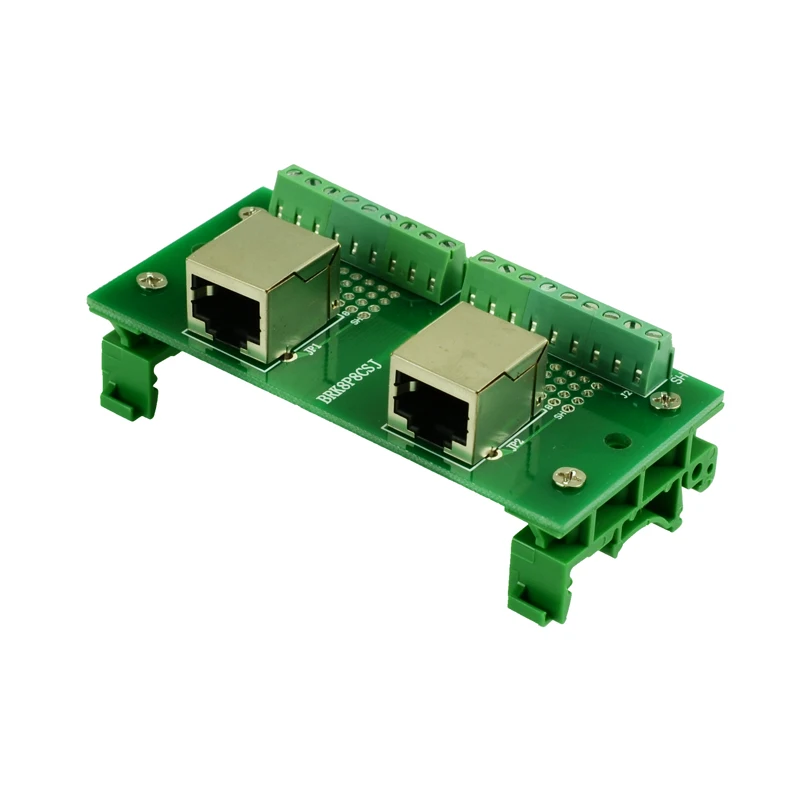RJ45 8P8C Breakout Board RJ45 Jacks RJ45 to terminal block adapter and 2 *8pins terminal blocks horizontal and vertical socket
RJ45 8P8C Breakout Board RJ45 Jacks RJ45 to terminal block adapter and 2 *8pins terminal blocks horizontal and vertical socket