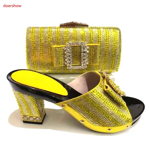 doershow yellowShoe and Bag Italian Design Set Decorated with Rhinestone African Wedding Shoes and Bag Nigerian Women Shoe HA1-9
doershow yellowShoe and Bag Italian Design Set Decorated with Rhinestone African Wedding Shoes and Bag Nigerian Women Shoe HA1-9