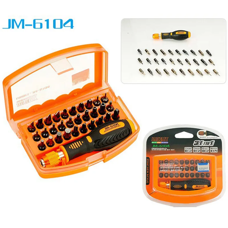 

JAKEMY JM-6103 Multi Function Tools 31 in 1 Screwdriver Set Disassembled Tool Electric Repairing Tools Kit Screw Driver Bits