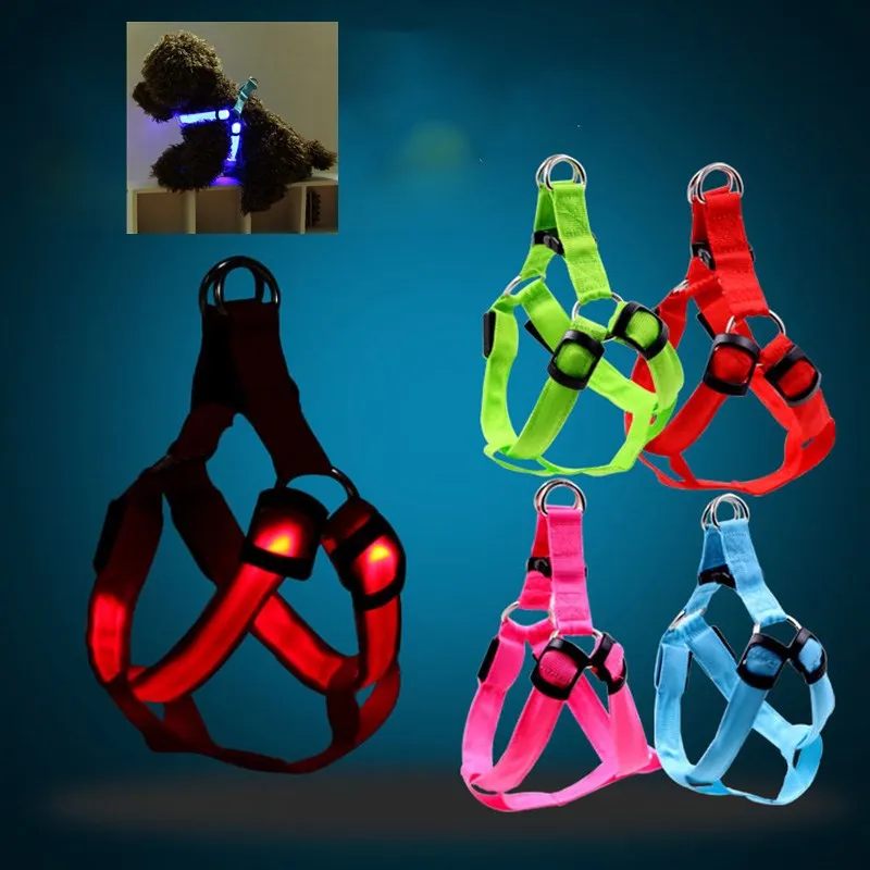 LED PET Nylon Dog Harness Pet Cat Dog Collar Harness Vest Safety Lighted Dog Harness Pet Dogs Luminous Fluorescent Collars
LED PET Nylon Dog Harness Pet Cat Dog Collar Harness Vest Safety Lighted Dog Harness Pet Dogs Luminous Fluorescent Collars