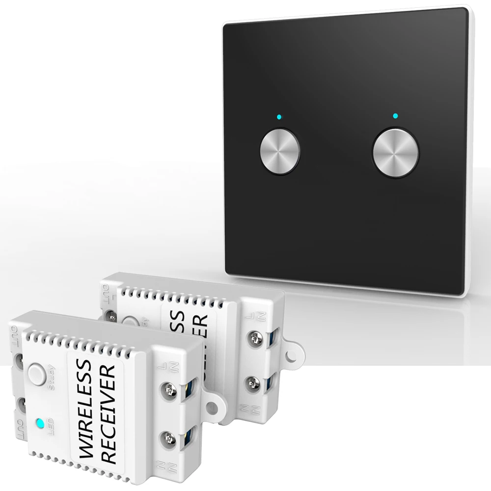 2CH Wireless Remote Control Light Switch, Wireless Receiver Switch Panel 100V-240VAC 50/60HZ Safe for Living Light (2CH-black)
2CH Wireless Remote Control Light Switch, Wireless Receiver Switch Panel 100V-240VAC 50/60HZ Safe for Living Light (2CH-black)