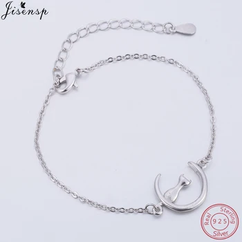 Jisensp 925 Sterling Silver Cat Bracelets & Bangle Charm Cat in the Moon Cuff Bracelets for Women Jewelry Gift pulseras bileklik
Jisensp 925 Sterling Silver Cat Bracelets & Bangle Charm Cat in the Moon Cuff Bracelets for Women Jewelry Gift pulseras bileklik