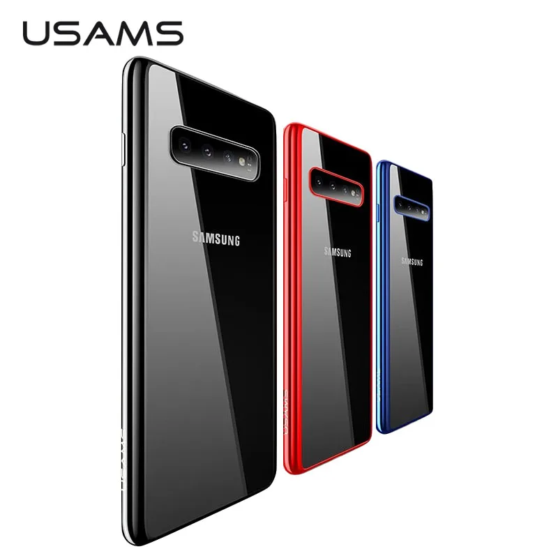 Прозрачный защитный чехол USAMS для samsung Galaxy S10 Plus прозрачная задняя крышка полная