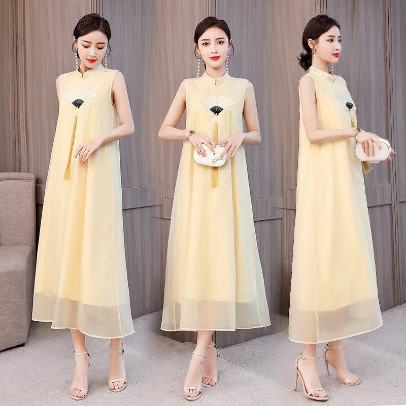 YICIYA Yellow Modern Chinese Dress Elegant Vintage Plus Size Large Maxi Long Dresses Sleeveless Party Night 2019 Summer Robe
YICIYA Yellow Modern Chinese Dress Elegant Vintage Plus Size Large Maxi Long Dresses Sleeveless Party Night 2019 Summer Robe