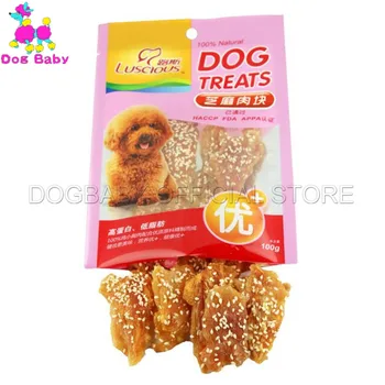 DOGBABY 개용 100% 피더, 신선한 닭 개 간식, 테디용 깨끗한 치아 참깨 맛 식품, 100 g/piece