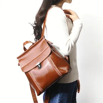 QIAOBAO 2020 new Korean oil wax leather backpack shoulder bag simple large-capacity travel backpack college wind bag
QIAOBAO 2020 new Korean oil wax leather backpack shoulder bag simple large-capacity travel backpack college wind bag