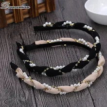 Dvacaman Thời Trang Mô Phỏng Ngọc Trai Rhinestone Tóc Hoop Headbands đối với Phụ Nữ Cô Gái Gạc HairBand Tóc Đồ Trang Sức Phụ Kiện Món Quà Bên(China)