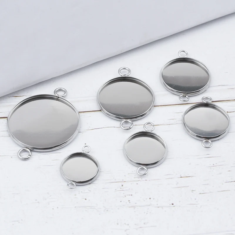 20Pcs Stainless Steel 12mm 14mm 16mm 18mm 20mm 25mm Cabochon Connector Base Bezel Setting For Earrings Bracelets Making
20Pcs Stainless Steel 12mm 14mm 16mm 18mm 20mm 25mm Cabochon Connector Base Bezel Setting For Earrings Bracelets Making