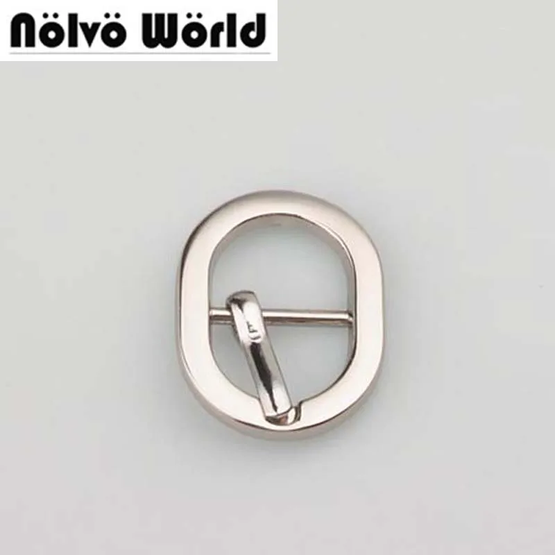 50pcs 15*10mm (5/8") silver high fashion bag shoes hats strapping metal buckle small oval single adjusted pin belt buckles ring | Багаж и