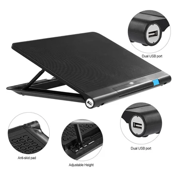 USB Laptop Cooler Notebook Cooler 6 Cooling Fans Height Adjusting Blue LED for 14-17 inch Laptop Fan Cooler
USB Laptop Cooler Notebook Cooler 6 Cooling Fans Height Adjusting Blue LED for 14-17 inch Laptop Fan Cooler