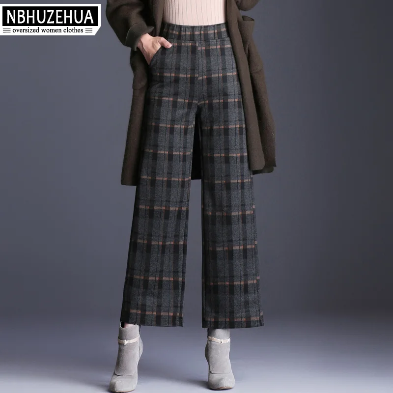 NBHUZEHUA F110 Women Wide Leg Pants Plus Size Loose High Waist Wool Plaid Pants Autumn Ankle-Length Boot Pants Trousers 4XL 5XL
NBHUZEHUA F110 Women Wide Leg Pants Plus Size Loose High Waist Wool Plaid Pants Autumn Ankle-Length Boot Pants Trousers 4XL 5XL