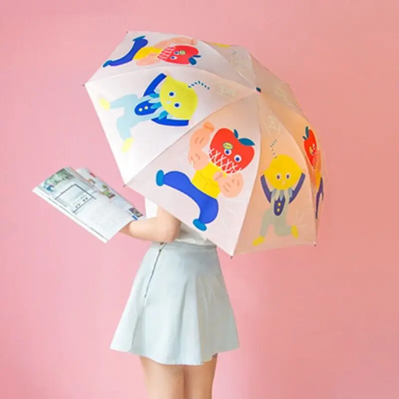 Bentoy Milkjoy Зонт с мультяшными фруктами складной милый зонтик для девочек от солнца