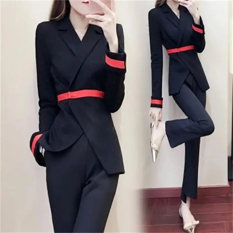 New fashion suit female two-piece suit women's Spring and autumn high-end large size suit jacket fashion suit two sets Women 
New fashion suit female two-piece suit women's Spring and autumn high-end large size suit jacket fashion suit two sets Women