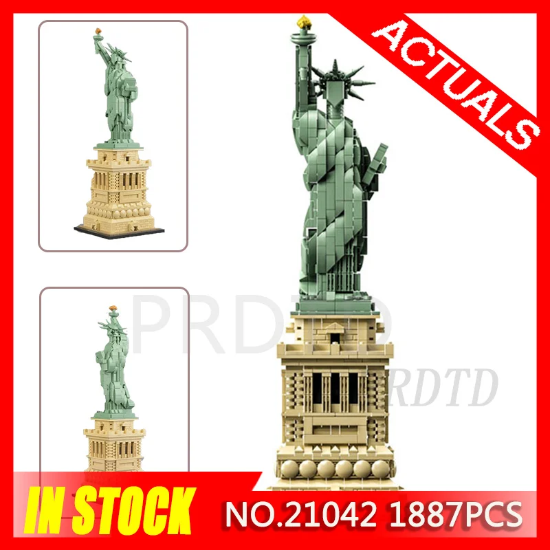 

Architecture S of Liberty New york Skyline Building Blocks Kit Bricks Sets 21042 Classic City Model Compatible Legoing Kids Toys